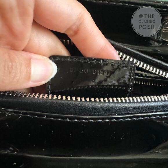 ❌SOLD❌ EUC Christian Dior Lady Patent Medium Black Silver Crossbody Bag 2017 - Picture 16 of 16